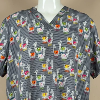 Nurse Scrub Unisex 2XL Llamas Medical Hospital Veterinarian - Image 1 of 4