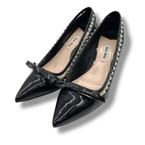 Zapatos de salón Miu Miu talla 36 cinta tachonada negra - Imagen 1 de 24