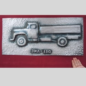 Old USSR Military Driving School 64cm=25" Metal PLAQUE 'Truck ZIL-130' Soviet - Picture 1 of 4