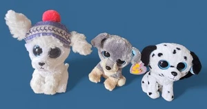 Ty Beanie Boos SCRAPS The Dog 6" Plush w/Tag + Fetch & Sleighbell without Tags - Picture 1 of 2