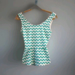 Auditions Shirt Women's Medium Blouse Shirt Chevron Pattern Sleeveless Open Back - Picture 1 of 6