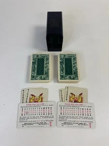 Vintage 1947 KEM Plastic Canasta Cards Double Green Deck Bakelite Case READ - Picture 1 of 10