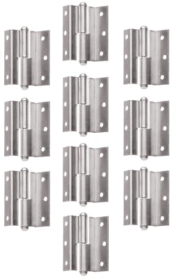 10 Vite-On Cerniera Argento Nichelato Nastro per Porta Cerniera 50x35 MM - Immagine 1 di 4