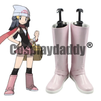 Zapatos Botas Rosa Cosplay Hikari Amanecer Diamante y Perla Monstruos de Bolsillo C006 Foto 1 de 4