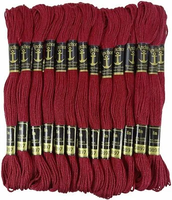 Anchor Embroidery Thread Stranded Cotton Threads Hand Cross Stitch Sewing Maroon - Image 1 of 4