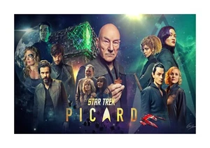 The cast of Star Trek Picard a4 mounted poster choice of frame - Imagen 1 de 4