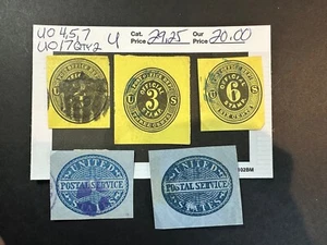 US Scott # U 4,5,7 & 17(qty 2) 2024 Scott Catalogue Value $ 29.25 - Picture 1 of 3