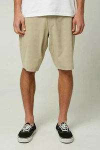Pantaloncini ibridi da uomo Hang Ten, in twill marrone chiaro (taglia 32) CR - Foto 1 di 6