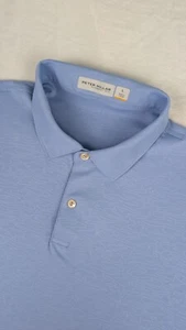 Peter Millar Featherweight Polo Mens Large Light Blue Camo Swirls Golf w/logo - Picture 1 of 16