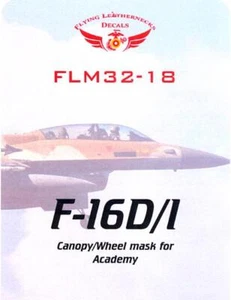 Flying Leathernecks Decals 1/32 F-16D/I FIGHTING FALCON CANOPY & WHEEL MASK SET - Picture 1 of 4