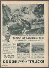 Dodge Job Rated Trucks Streblow Basalt Rock Napa Vintage Magazine Print Ad 1952