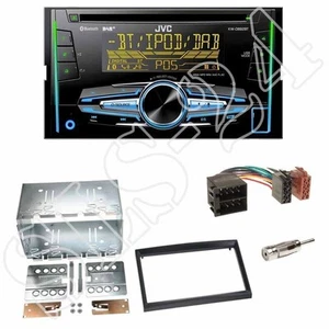 JVC KW-DB93BT DAB+ Radio + Fiat Scudo (270) 2-DIN Blende schwarz + ISO-Adapter - Picture 1 of 3