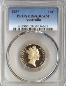 1987 Australia 10 Cents PCGS PR68 DCAM Quality - Picture 1 of 2