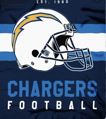 NFL Los Angeles Chargers Soft Fleece Throw Blanket  50" X 60" Brand New Cover