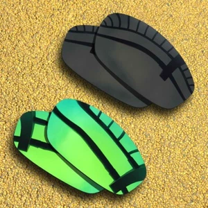 2 Paar Gläser Ersatz für - Oakley Mixer polarisiert - einfarbig schwarz & grün verspiegelt - Bild 1 von 7