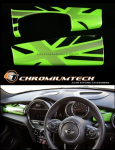 Cubierta de recorte de panel de tablero MK3 MINI Cooper/S/ONE F55 F56 F57 VERDE Union Jack - Imagen 1 de 7