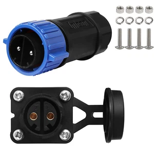 2 Pin 50Amp Trolling Motor Plug Receptacle Set, 12/24/36/48 Volt Marine Boat - Picture 1 of 12