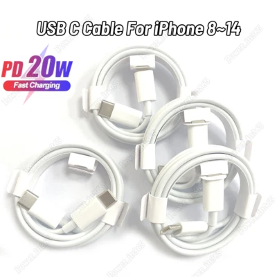 For iPhone 14 13 12 11 Pro XS X XR 8 Type C Fast Charger Cable USB C PD 20W Cord - Image 1 of 4