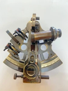 Antique Functional Working Product 5" Solid Brass Working Navigational Sextant - Picture 1 of 9