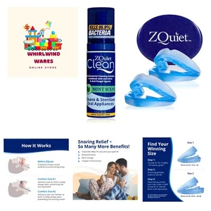 Anti-Schnarch Mundstück Blau + Reiniger 1,5oz Flasche, Starter Pack mit 2 Größen... - Bild 1 von 10