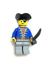 Vintage LEGO pi005 Minifigure Pirates Blue Jacket Light Gray Legs Minifig +sword