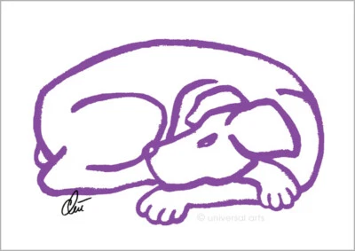 JACQUELINE DITT - Dog - Purple A3 sign.ltd.Original Druck Grafik Hunde Bild - Bild 1 von 2