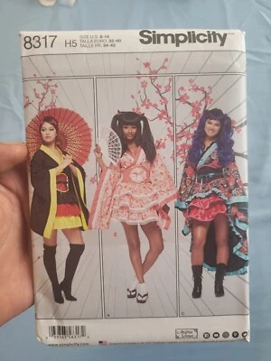 Simplicity 8317 Kimono / Geisha / Cosplay Costume Pattern Misses' 6-14 CUT - Image 1 of 4