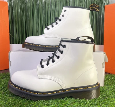 Dr Martens Womens Boots Combat Ankle White Leather 1460 Size 8 - Image 1 of 4