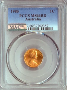 1980 Australia 1 Cent PCGS MS66 RD Quality - Imagen 1 de 2