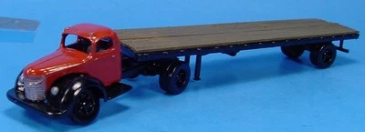 HO/HOn3 1/87 INTERNATIONAL KB-11 SEMI TRUCK W 32' TRAILER WISEMAN MODELS OT5044 - Image 1 of 2