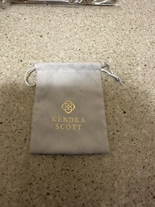 Kendra Scott Jewelry Drawstring Bag Gray with Gold Letters Storage Pouch Lined - Picture 1 of 6