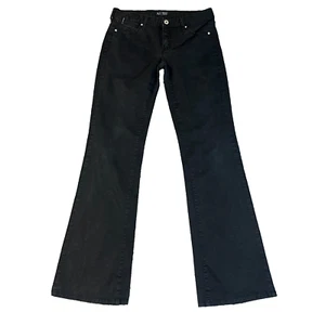 Womens Armani Jeans Bootcut Chino Trousers Low Rise Stretch Black Wash W28 L32 - Picture 1 of 14