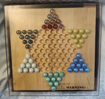 The Woodfield Collection CHINESE CHECKERS Wooden Game Board & Marbles Game 2001 - Image 1 of 4