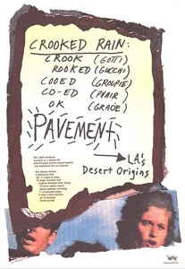 Vintage 1994 Pavement Crooked Rain 23 x 16 Matador Promo Poster - Picture 1 of 4
