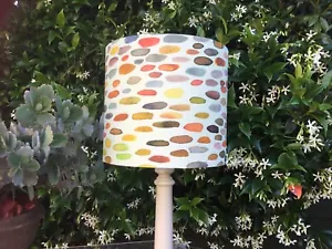 Handmade Drum Lampshade 20cmX 18cm H, Water Colour Pattern Linen - Picture 1 of 7