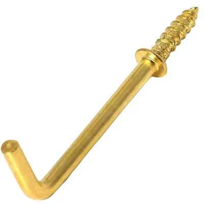 BRASS PLATED CUP HOOKS Heavy Duty Screw In Hanging Towel Hat Bag Coat Kitchen UK - image 1 of 4