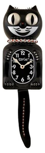 Limited Lady Black Kit-Cat Klock Red/Clear Swarovski Crystals Jeweled Clock - Picture 1 of 1