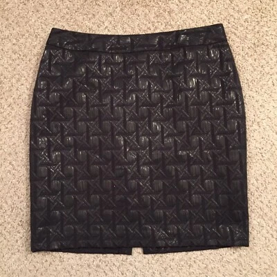 Falda Worthington Talla 8 Negra Geométrica Hasta la Rodilla Forrada abertura Foto 1 de 4