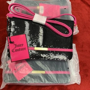 3 Juicy Couture Cross-Body Purses-Sparkly Black And Pink. Brand New W Tags - Afbeelding 1 van 8