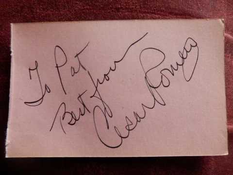 CESAR  ROMERO      -  AMERICAN  ACTOR - THE JOKER     -  AUTOGRAPH Cover