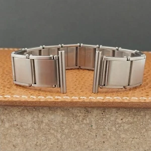 Vintage 20mm 19mm HC Rivet Link Swiss Stainless Steel Classic 1960s Watch Band - Picture 1 of 9