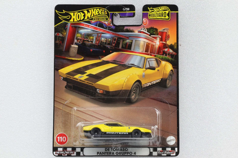 MATTEL HOT WHEELS HRT75 DE TOMASO - PANTERA GROUPE 4 1972 - JAUNE NOIR - 1/64