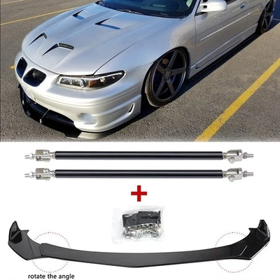 Car Front Bumper Lip Splitter Spoiler + Strut Rods For Pontiac Grand Prix - Image 1 of 4