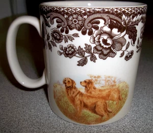 Vintage Spode Woodland Hunting Dogs Golden Retriever Coffee Mug Cup NEW 9 oz. - Picture 1 of 10