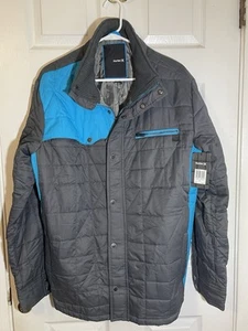 Hurley NWT Covert Quilted Jacket Gray/Blue XL NEW WITH TAG - Picture 1 of 6
