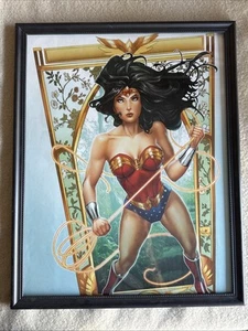DC Comic JLA Justice League Art Print ~ Wonder Woman Framed - Picture 1 of 1