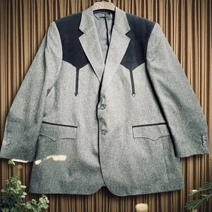 Circle S Blazer Mens 48R Western Suit Jacket Cowboy Rodeo Yoke Polyester - Picture 1 of 12