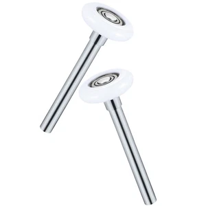 2 Pezzi Puleggia Nylon Rulli Porta Garage con Stelo Binario Ruote Ruota - Foto 1 di 12