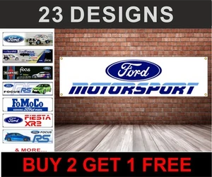 ford motorsport banner ford motorsport sign pvc garage workshop mancave flag - Picture 1 of 1