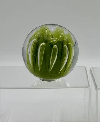 Blenko Stopper Top for 6842 or 6715 Olive Elongated Bubble - *READ* Damaged - Image 1 of 4